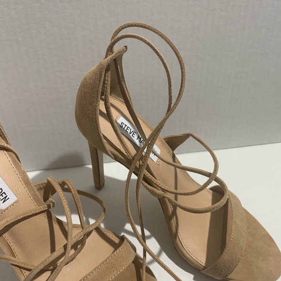 Steve Madden Heels Presidnt Heels Suede Heels Lace Up Heels Tie Up Heels - Picture 5 of 12